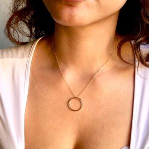 14K Gold Filled Necklace Infinity Rings Pendant